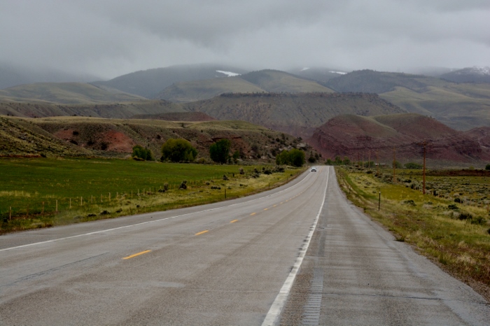 Wyoming landscape in the rain